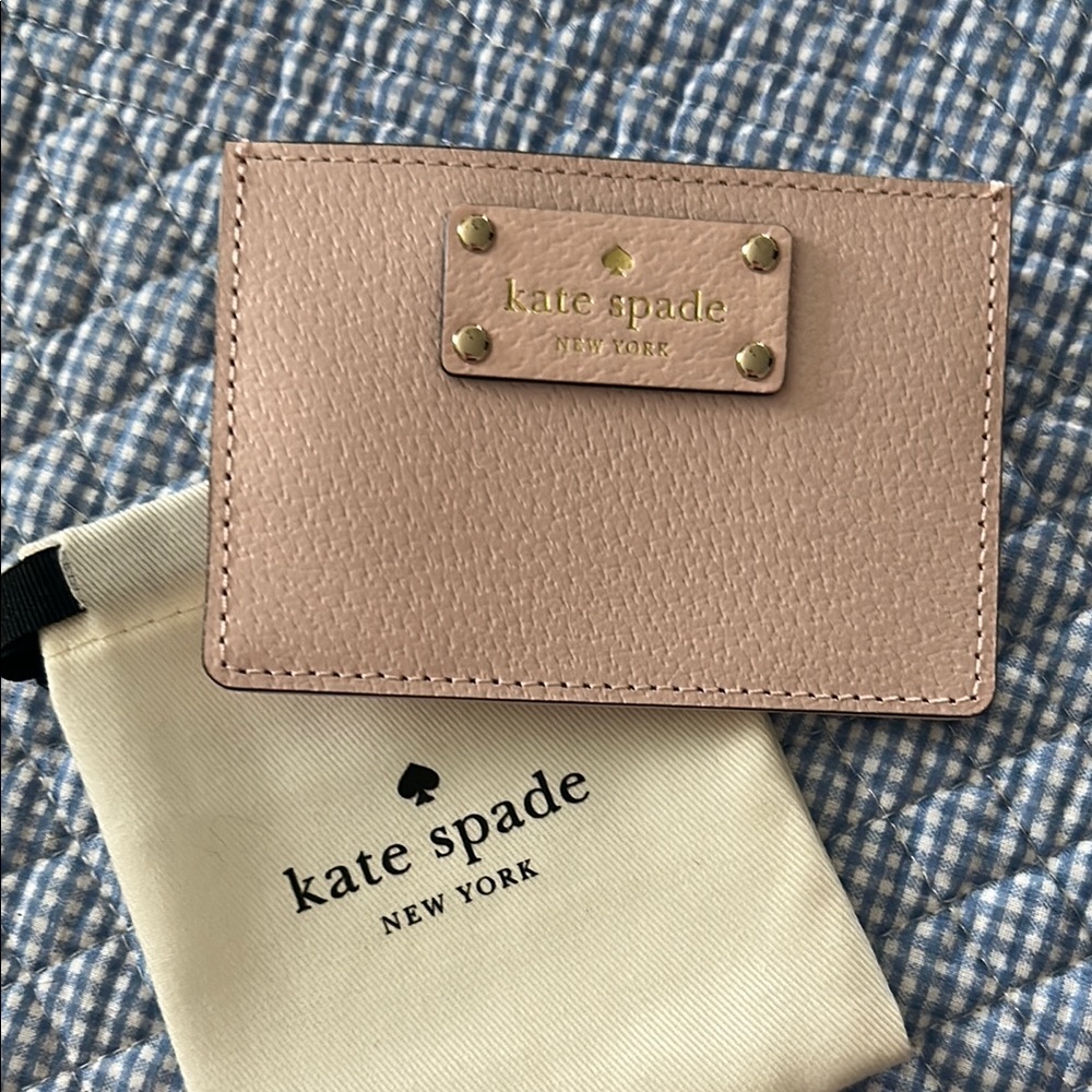 Kate Spade Pink Credit Card Pebbled Leather